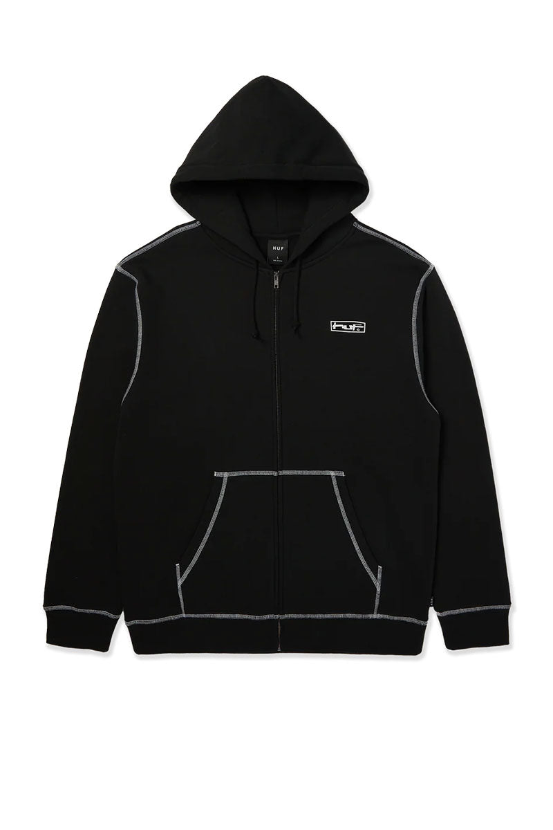 HUF STRETCH FULL-ZIP HOODIE Black
