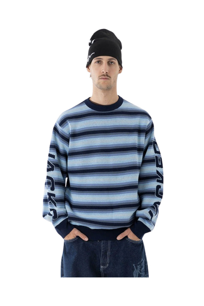 JACKER EURO STRIPE KNIT POLO Black