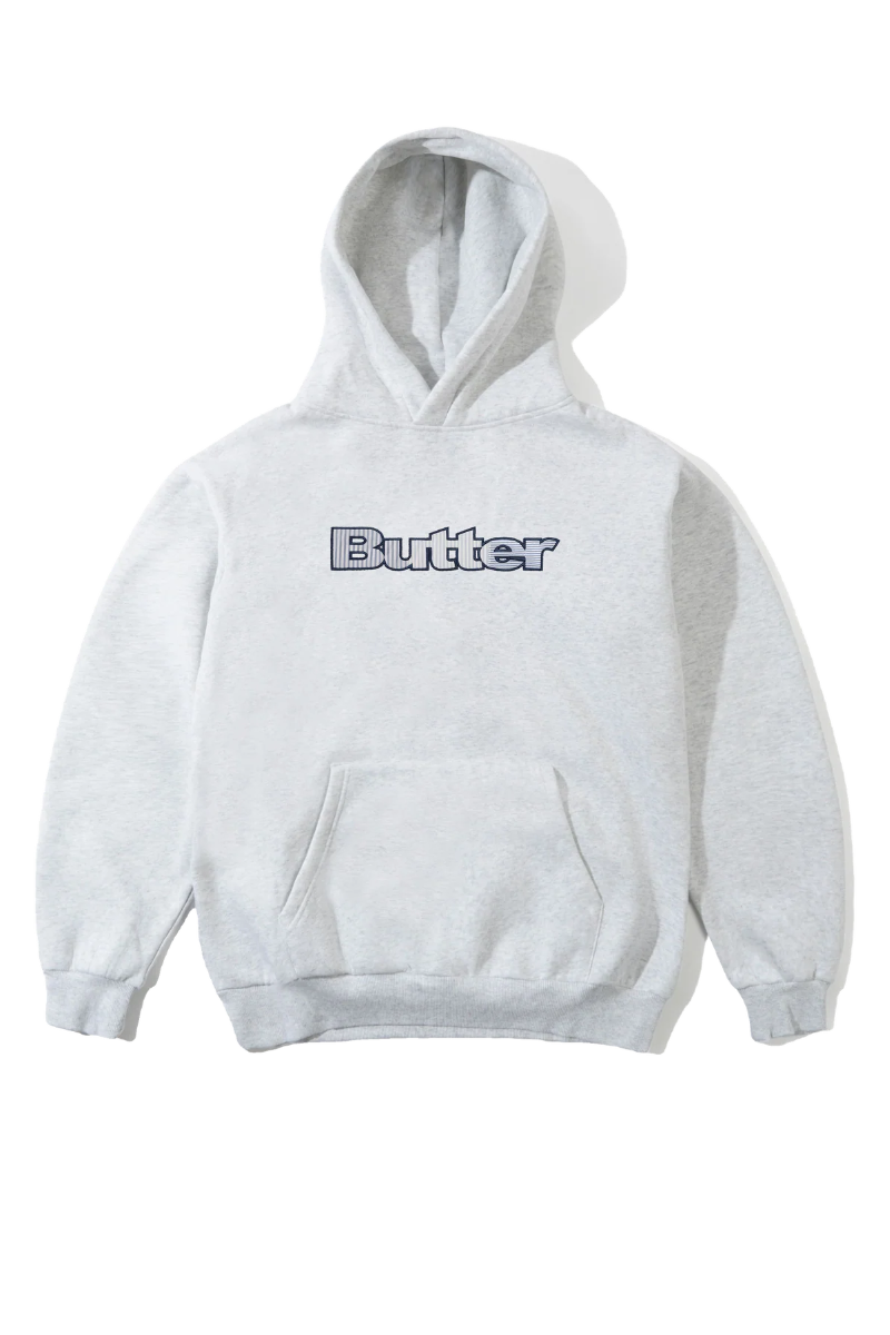 BUTTER STRIPE LOGO PULLOVER HOODIE Ash Heather