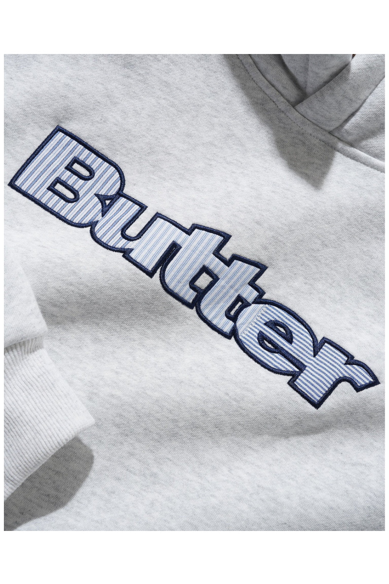 BUTTER STRIPE LOGO PULLOVER HOODIE Ash Heather