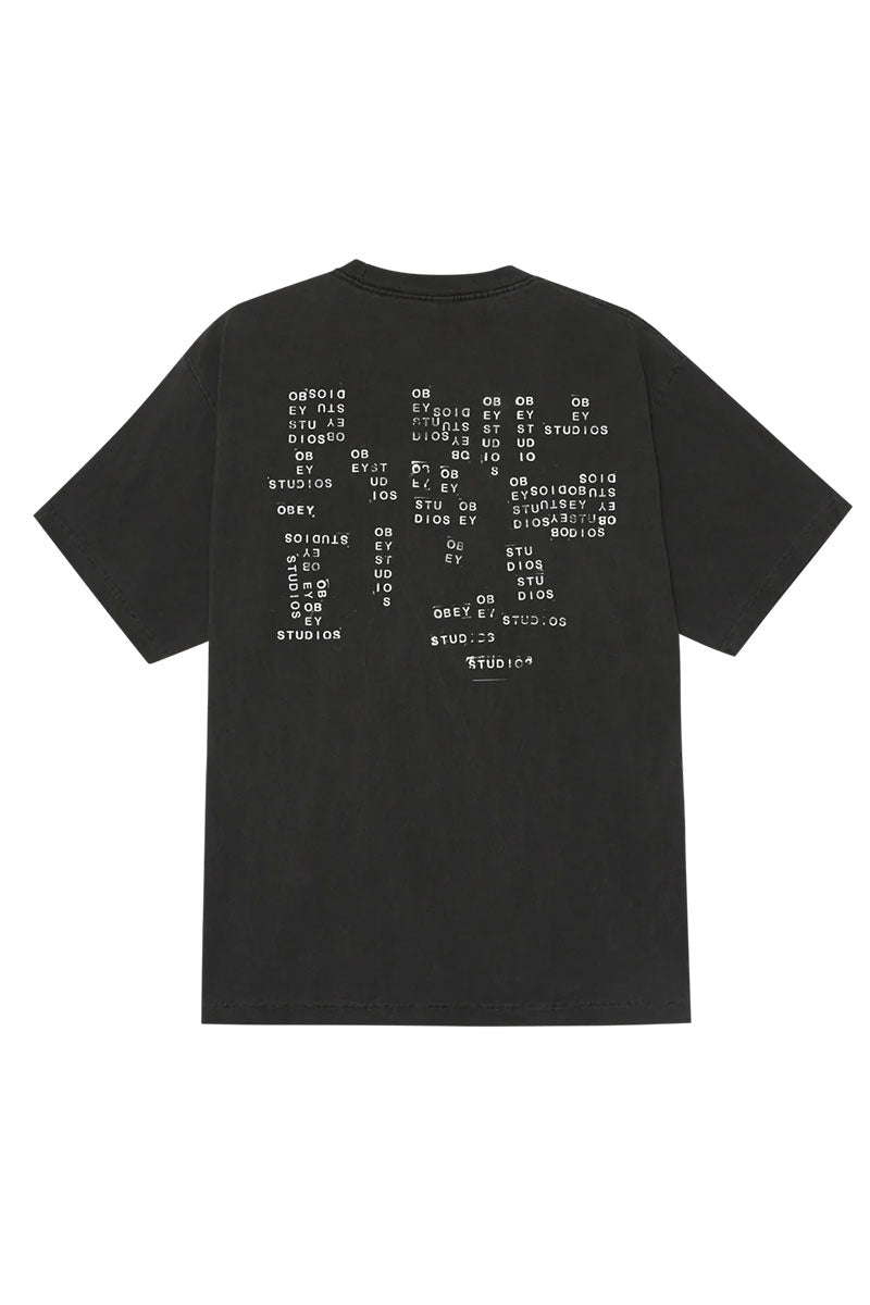 OBEY STUDIO STAMP T-SHIRT Pigment Dusty Black