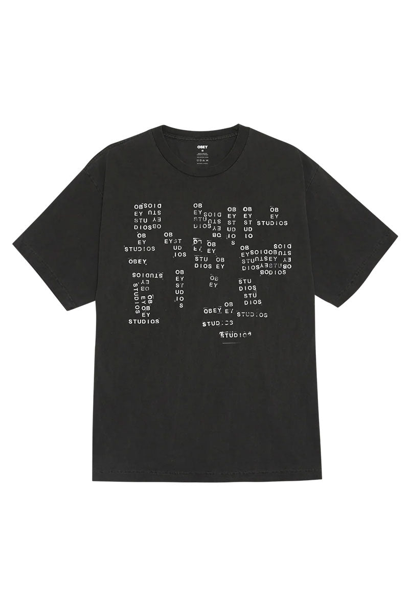 OBEY STUDIO STAMP T-SHIRT Pigment Dusty Black