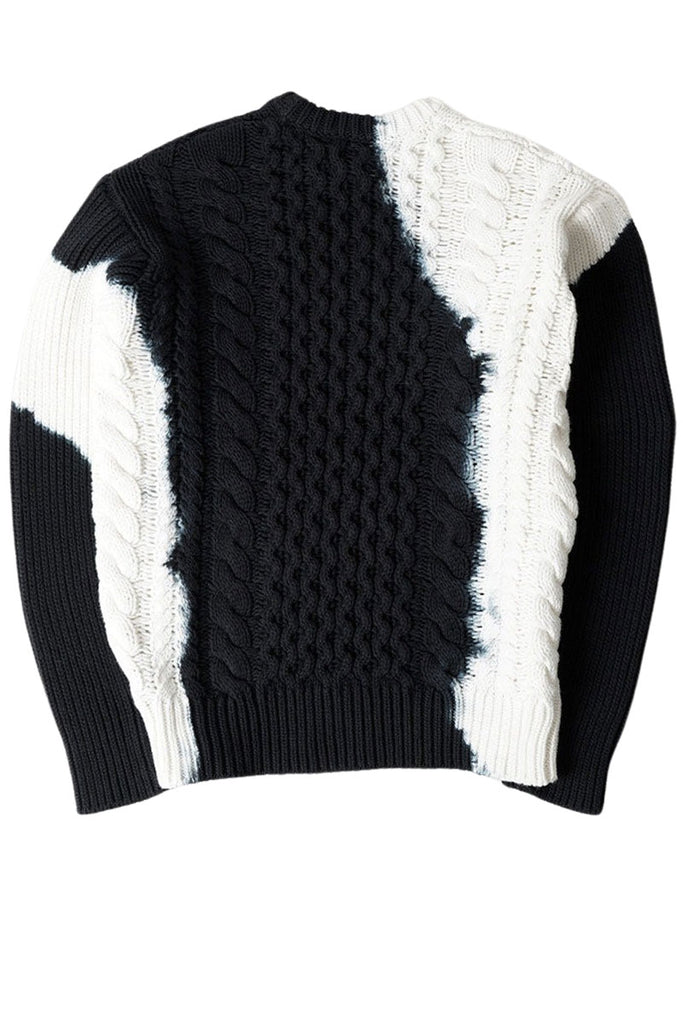 STUSSY Tie Dye Fisherman Sweater Black