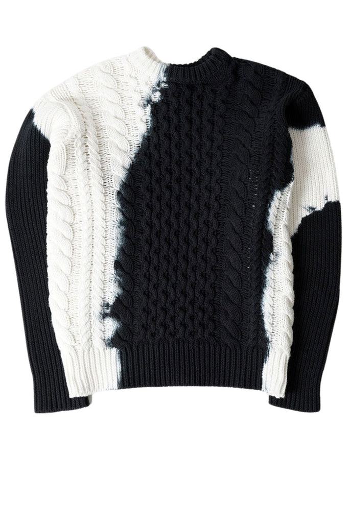 STUSSY Tie Dye Fisherman Sweater Black