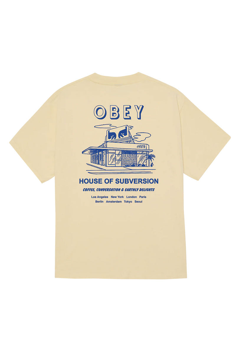 OBEY HOUSE OF SUBVERSION T-SHIRT Pale Yellow