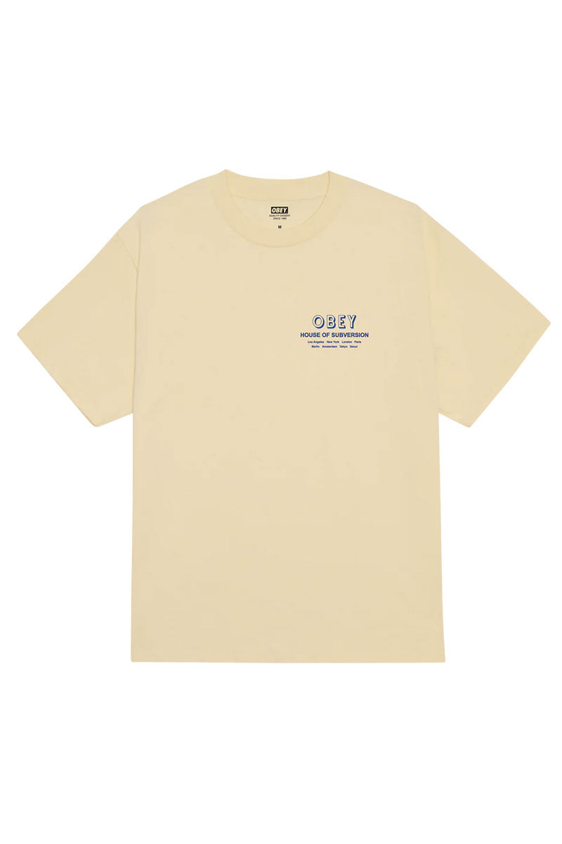 OBEY HOUSE OF SUBVERSION T-SHIRT Pale Yellow