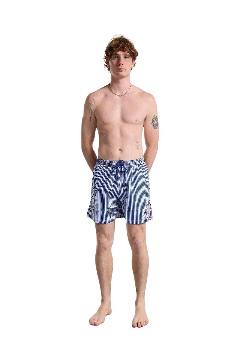 BISOUS SKATEBOARD SWIMSHORT GIANNI STRIPES Navy
