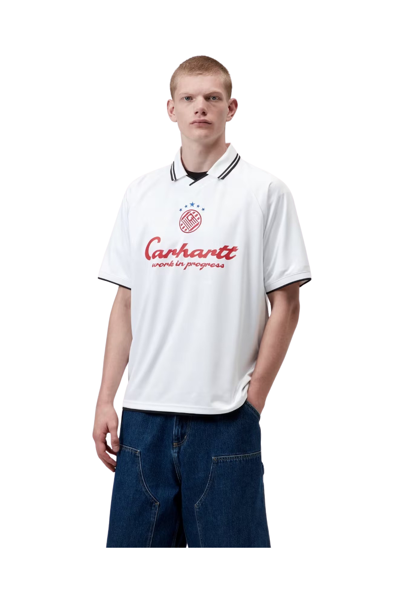 CARHARTT WIP TERRACE FOOTBALL T-SHIRT Heart Train Jacquard / White