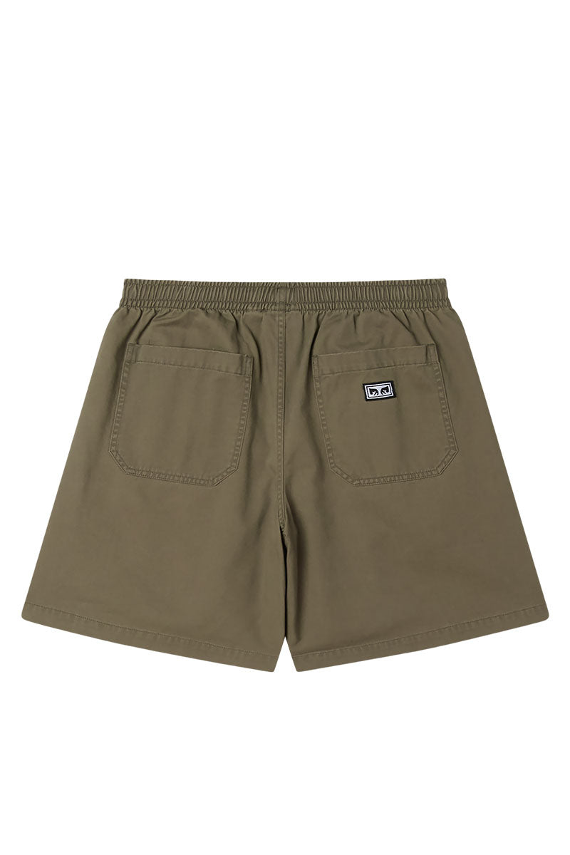 OBEY THEO EASY SHORT Smokey Olive Faded Wash