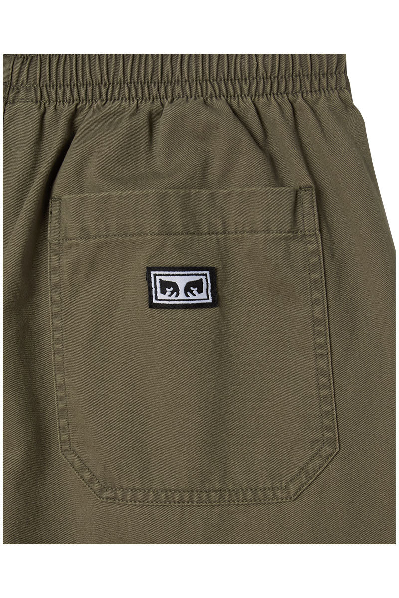 OBEY THEO EASY SHORT Smokey Olive Faded Wash