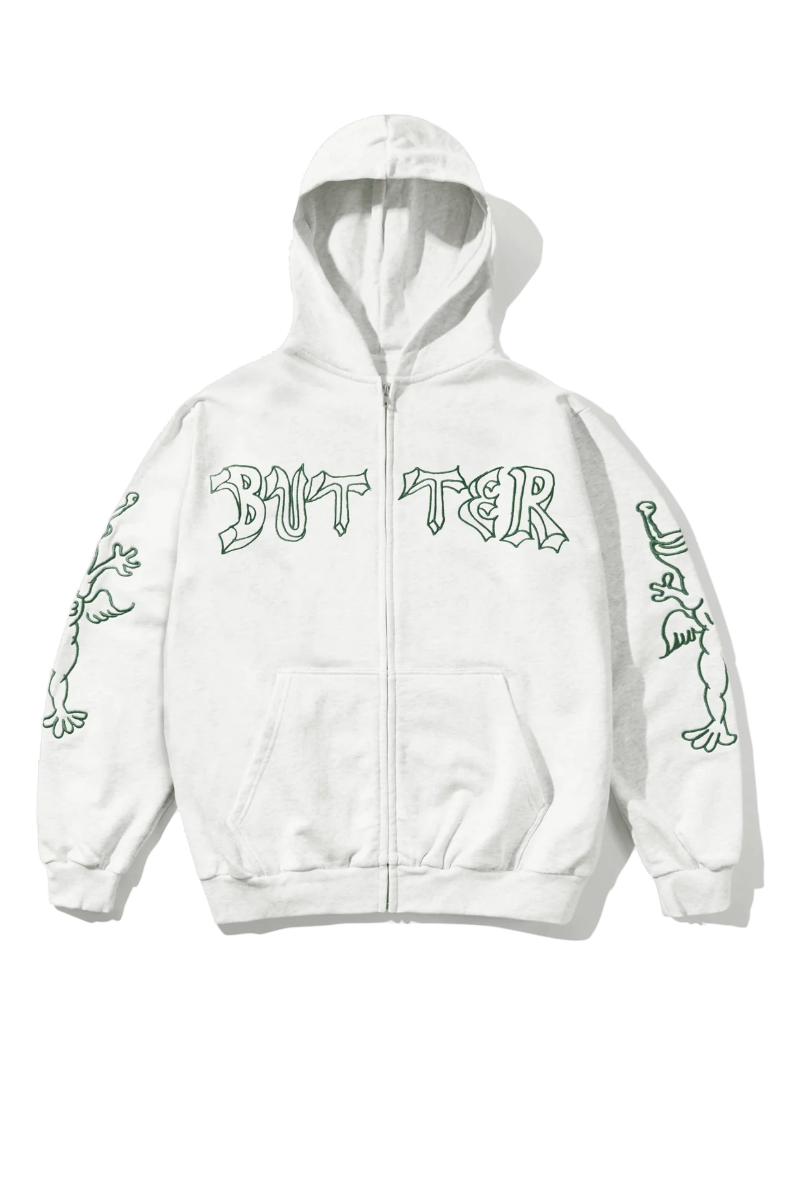BUTTER THIRTEEN ZIP-THRU HOODIE Ash Heather