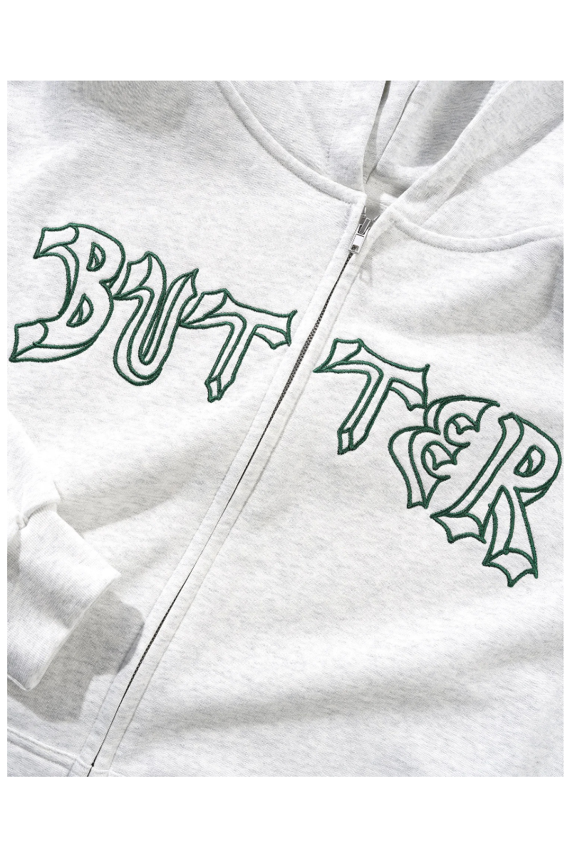 BUTTER THIRTEEN ZIP-THRU HOODIE Ash Heather