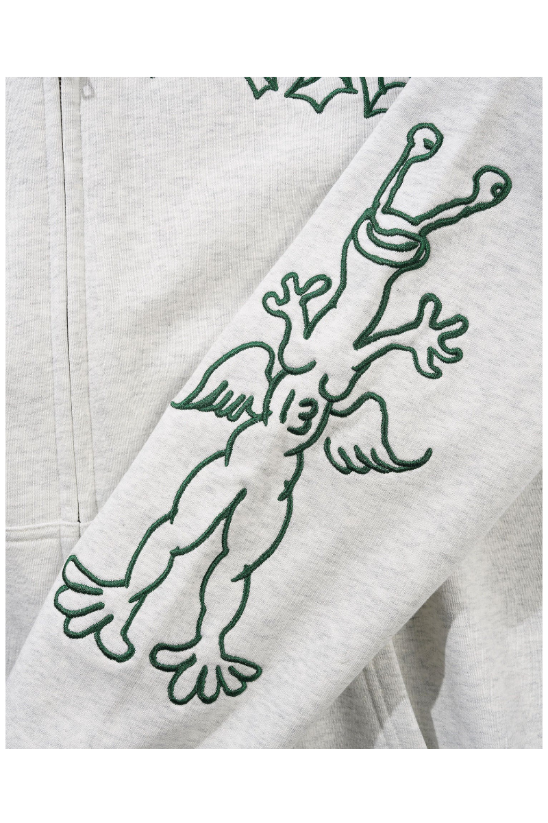 BUTTER THIRTEEN ZIP-THRU HOODIE Ash Heather