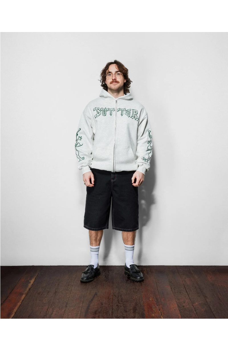 BUTTER THIRTEEN ZIP-THRU HOODIE Ash Heather