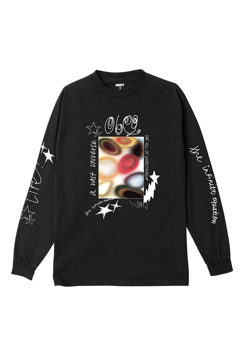OBEY VAST UNIVERSE L/S T-SHIRT Pigment Dusty Black