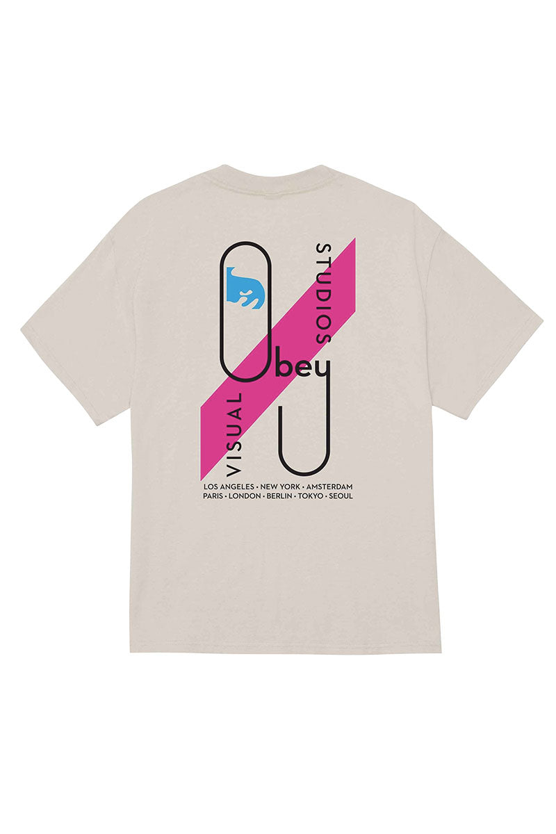 OBEY VISUAL STUDIOS T-SHIRT Silver Grey