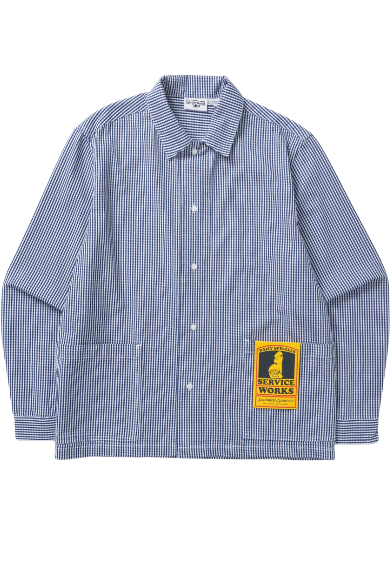 SERVICE WORKS GINGHAM WAITER SHIRT Blue