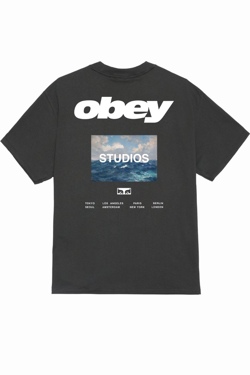 Obey Wave T-Shirt Vintage Black