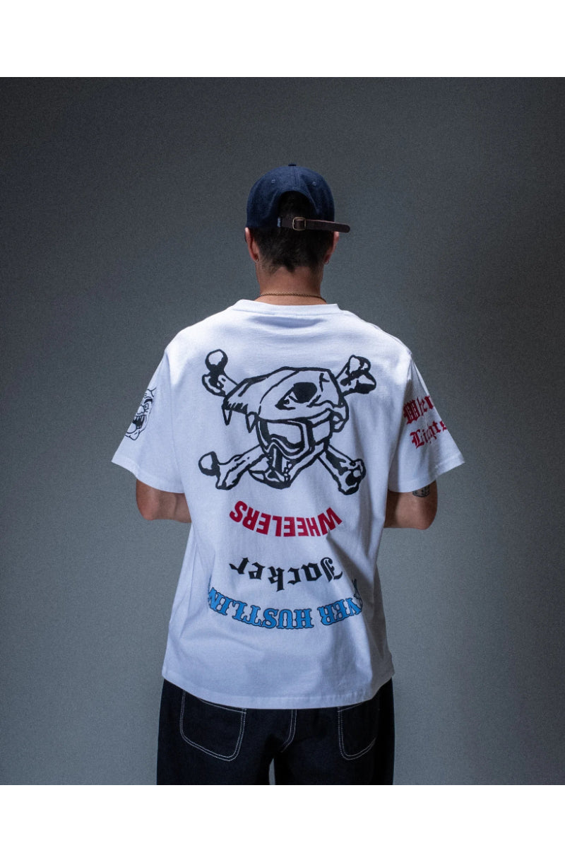 T-shirt Jacker Wild Wheelers blanc – vue 3