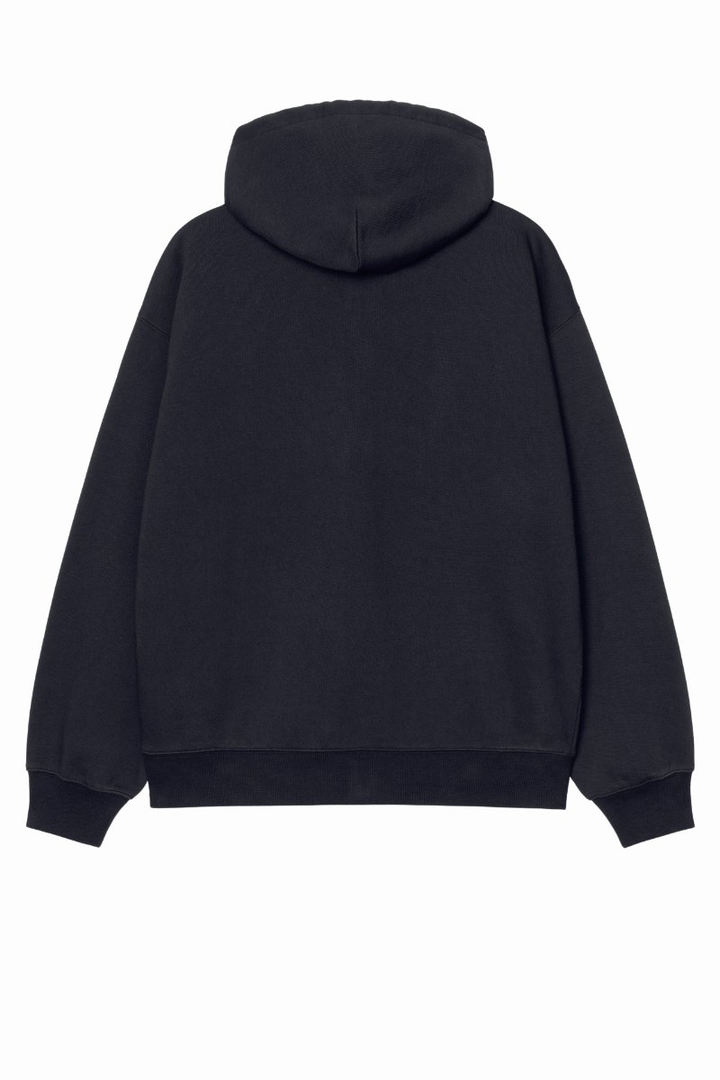 Sweat zippé à capuche Carhartt WIP bleu marine foncé délavé – vue 4