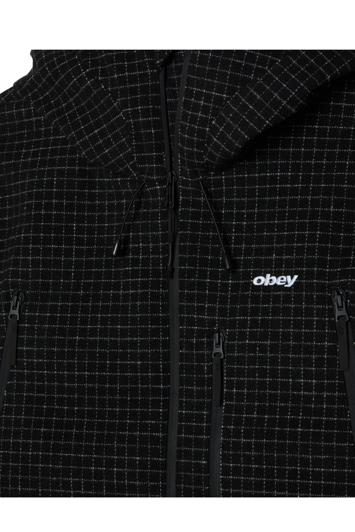 Veste Obey Obsidian Wooly à carreaux noirs – vue 3