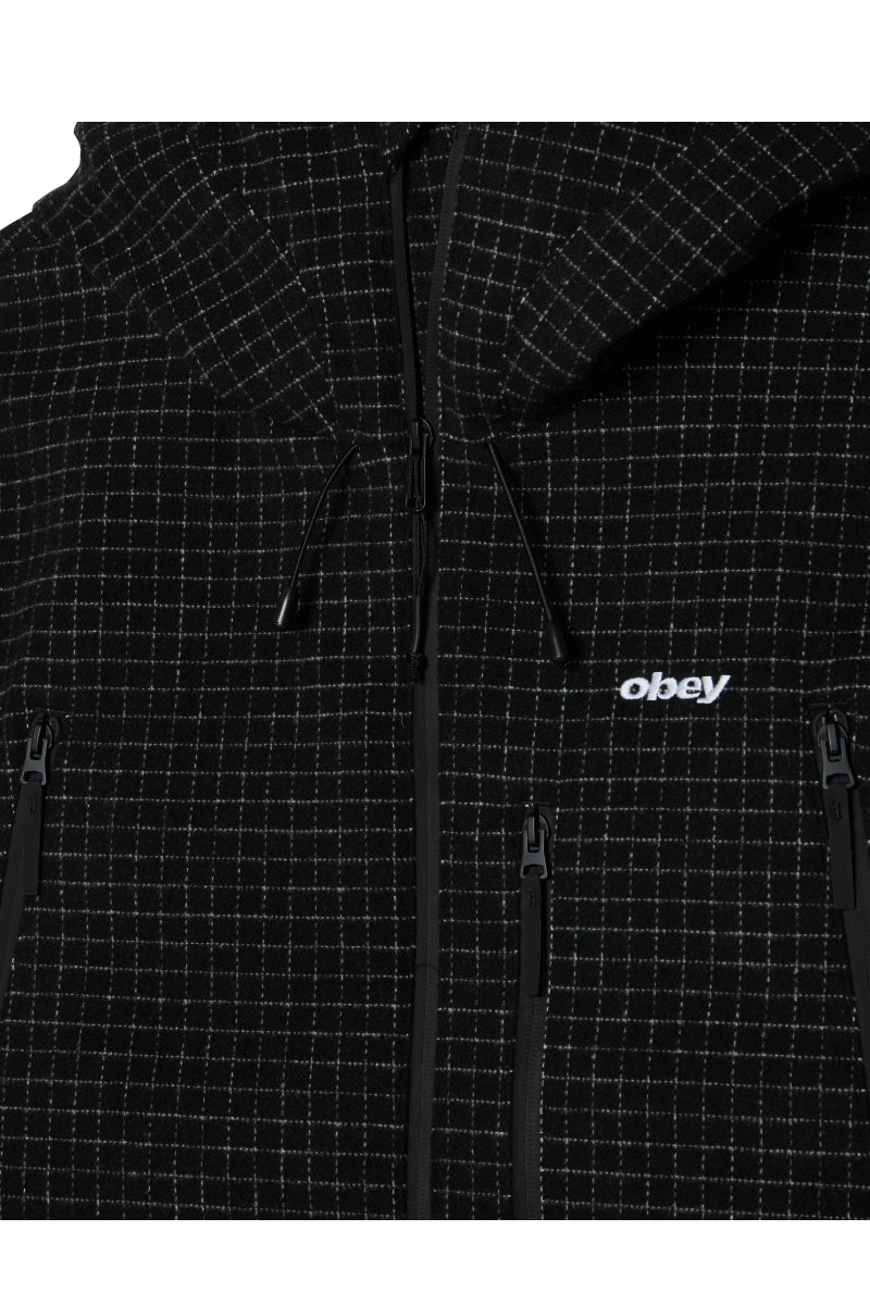Veste Obey Obsidian Wooly à carreaux noirs – vue 3