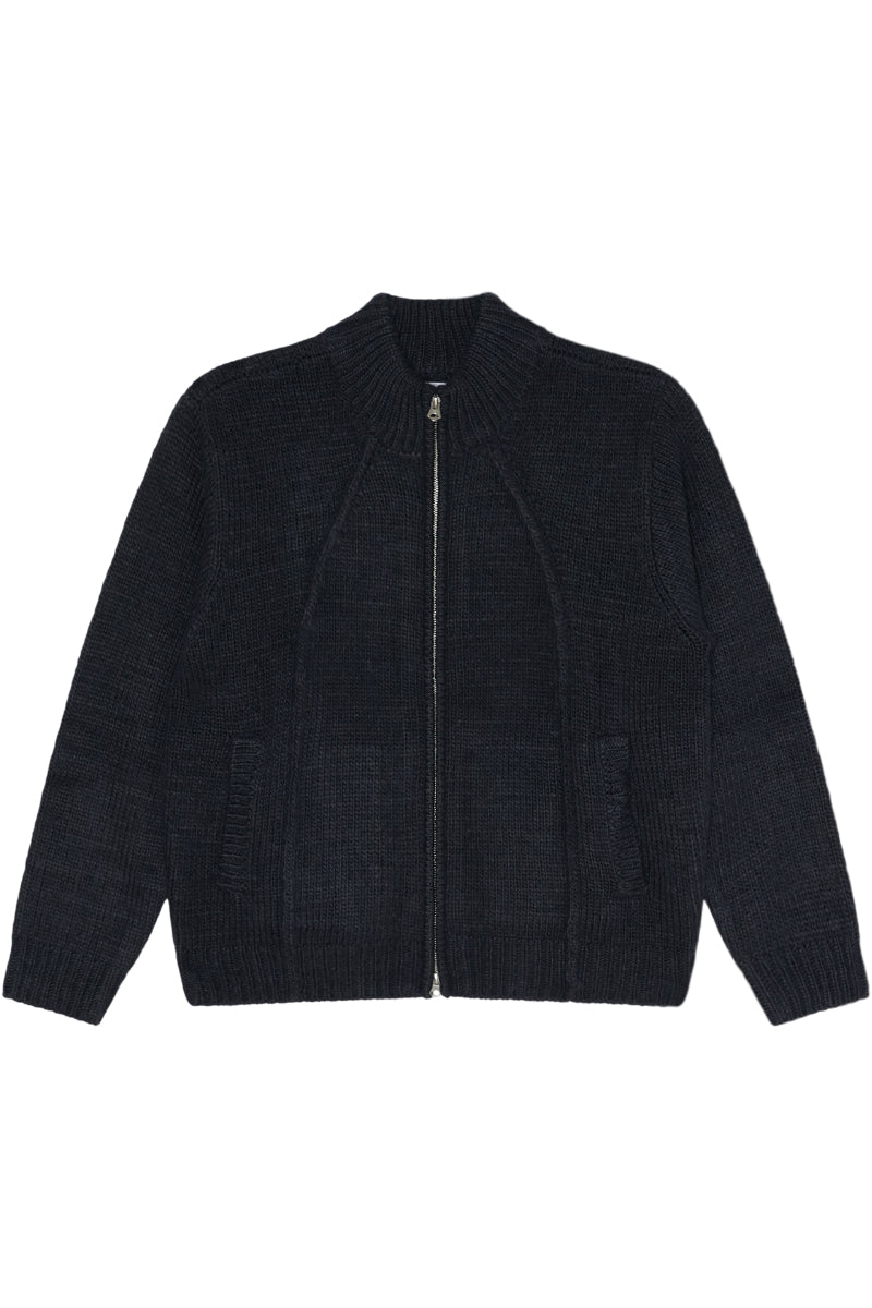 Obey Ryo Zip Up Cardigan Dark Navy