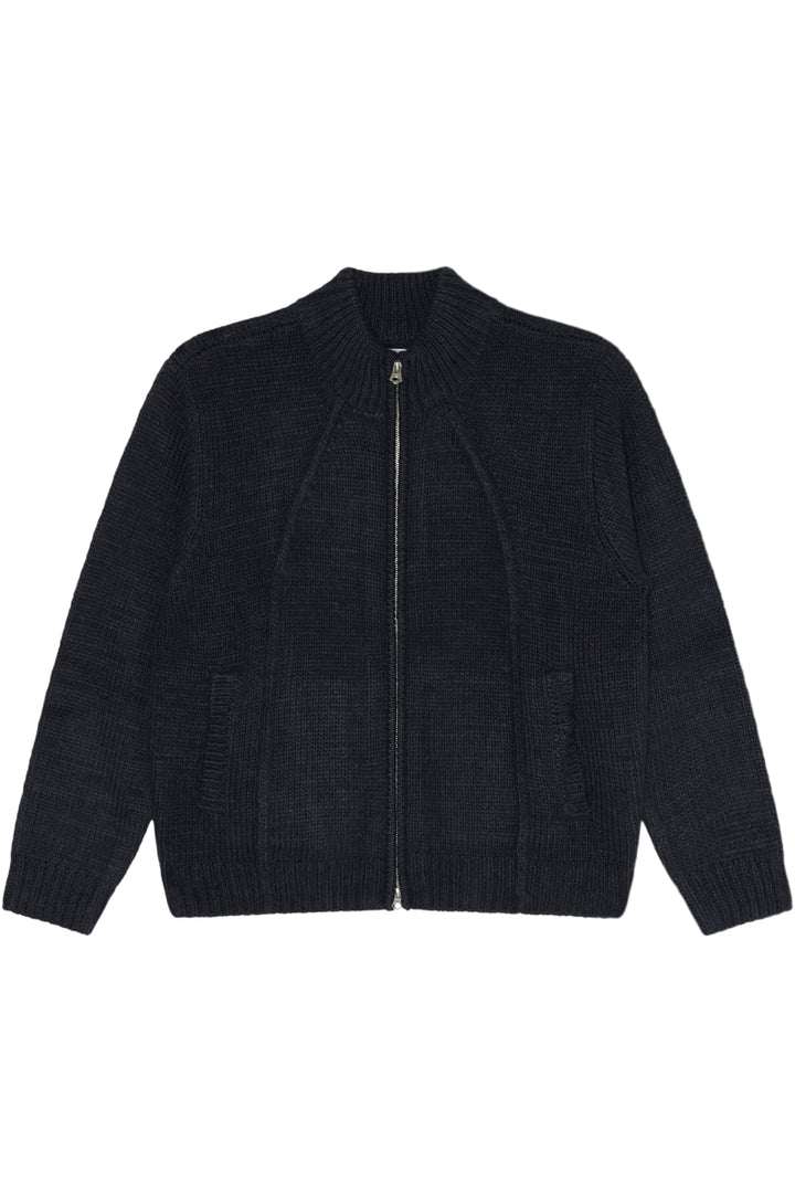 Obey Ryo Zip Up Cardigan Dark Navy