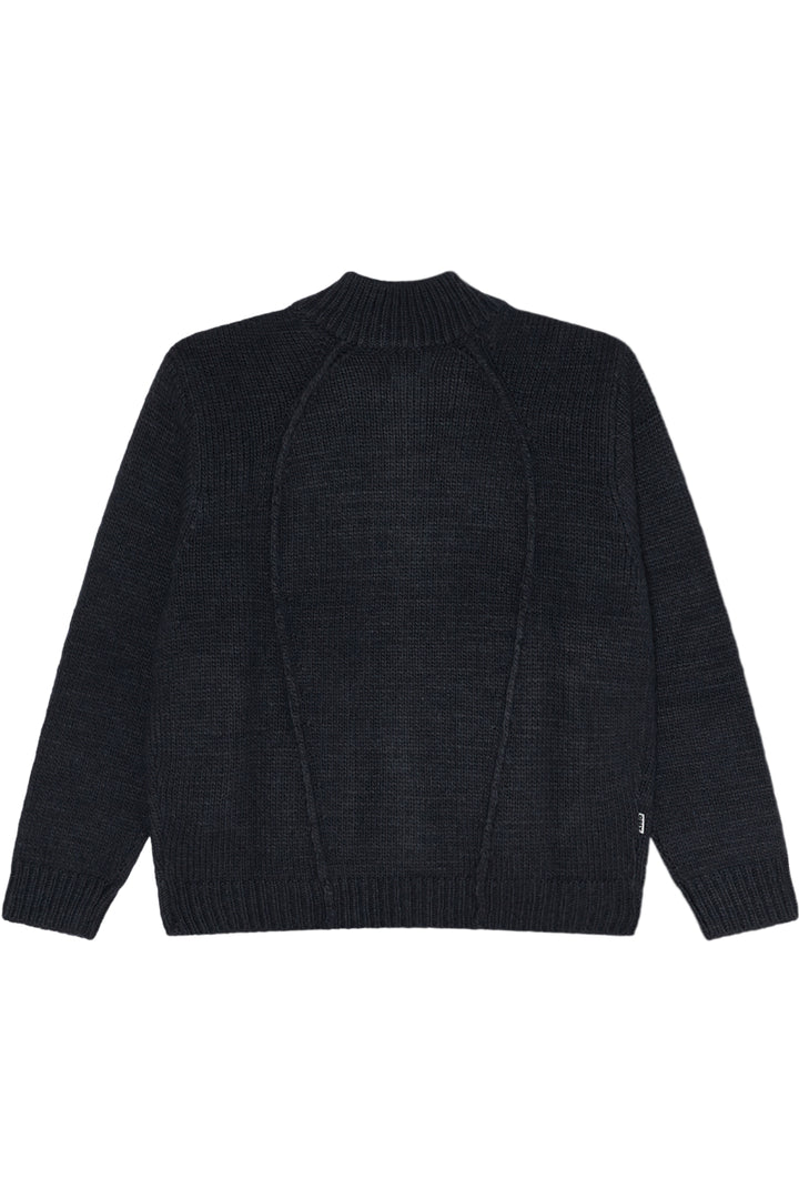 Obey Ryo Zip Up Cardigan Dark Navy – view 2