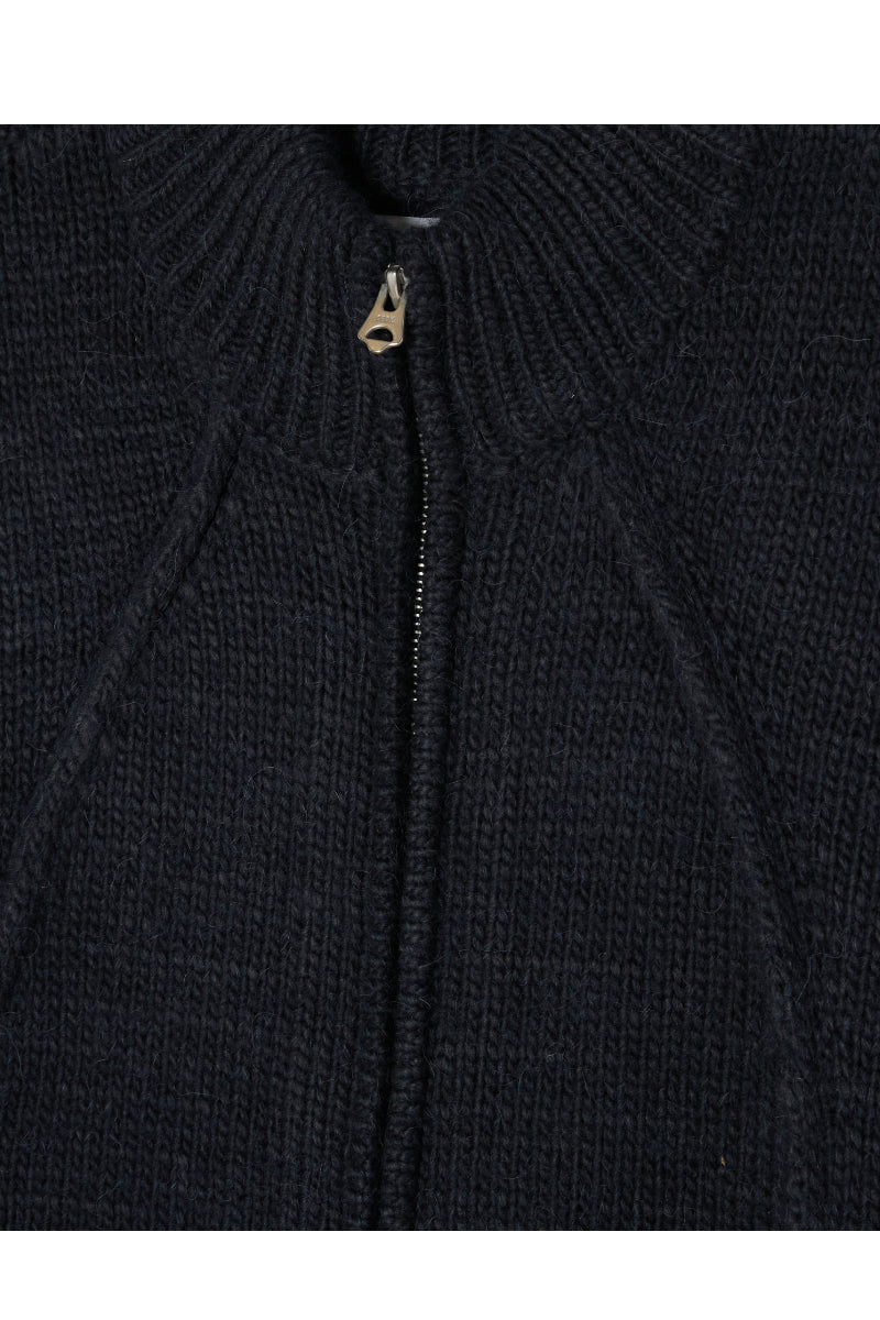 Obey Ryo Zip Up Cardigan Dark Navy – view 3