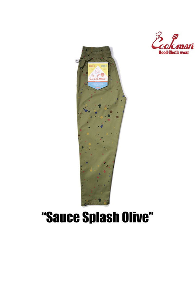 COOKMAN CHEF PANTS SAUCE SPLASH Olive